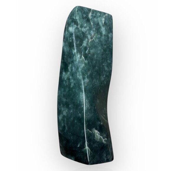 Freeform Jade Sculpture Green Charka Home Decor Accent Piece Over 8 Inches Tall - Picture 5 of 16